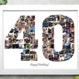Personalised Photo Collage Gift, 40Th Birthday Milestone Birthday, 18Th, 21st, 30Th, Keepsake - thumbnail 3
