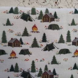 Cabin in The Woods Extra Large Receiving Blanket - Baby Swaddle Campfire Camping Tents Gift Hannahs Homestead2 - thumbnail 3