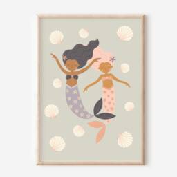 Mermaid, Shell & Jellyfish Themed Prints For A Nursery, Little Girls Room Or Playroom. - Unframed - thumbnail 2