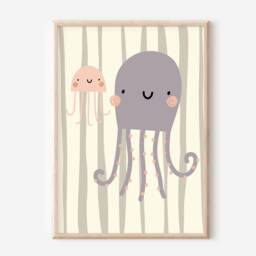 Mermaid, Shell & Jellyfish Themed Prints For A Nursery, Little Girls Room Or Playroom. - Unframed - thumbnail 3