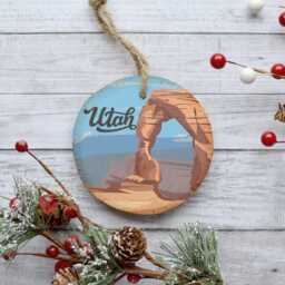 Arizona Christmas Ornament, Home State Gift, Natural Pine Wood Slice, Tree Decoration Gift Idea Woodland Ornament - thumbnail 2