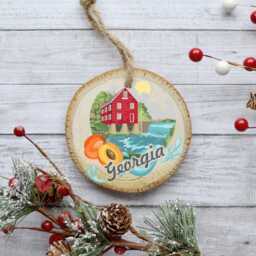 Arizona Christmas Ornament, Home State Gift, Natural Pine Wood Slice, Tree Decoration Gift Idea Woodland Ornament - thumbnail 3