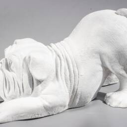 Dog Urn For Ashes Unpainted English Bulldog Memorial Statue Ready To Paint Cremation Sculpture Pet Funeral Keepsake Casket Outdoor Decor - thumbnail 2