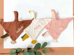 Custom Embroidered Lovey, Heirloom Baby Security Blanket, Personalized Newborn Gift, Keepsake Animal Comforter For Christening Easter - thumbnail 1