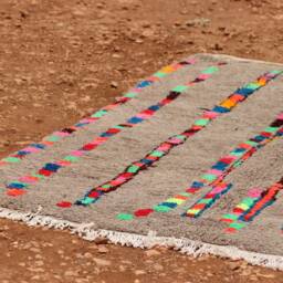 Handmade Wool Berber Rug Colorful Moroccan Living Room Carpet - thumbnail 3