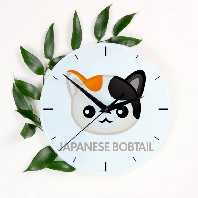 A Clock With A Japanese Bobtail Cat. New Collection The Cute Art-Dog Cat - image 1
