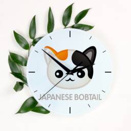 A Clock With A Japanese Bobtail Cat. New Collection The Cute Art-Dog Cat - thumbnail 1