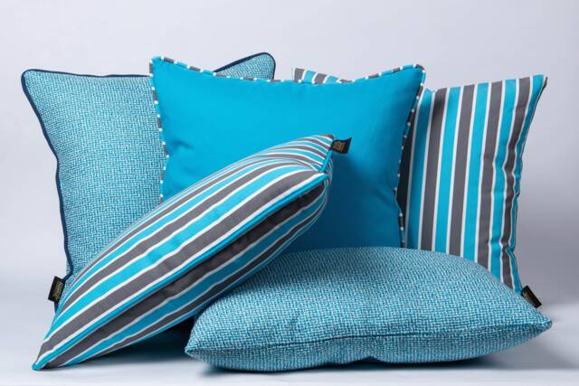 Sky Blue Outdoor Pillow Cover Olefin Nautical Cushion - image 1