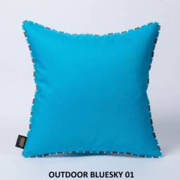 Sky Blue Outdoor Pillow Cover Olefin Nautical Cushion - thumbnail 2