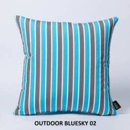 Sky Blue Outdoor Pillow Cover Olefin Nautical Cushion - thumbnail 3