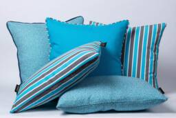 Sky Blue Outdoor Pillow Cover Olefin Nautical Cushion - thumbnail 1