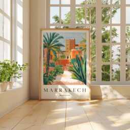 Marrakech City Map Poster Modern Moroccan Wall Art - thumbnail 2