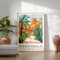 Marrakech City Map Poster Modern Moroccan Wall Art - thumbnail 4