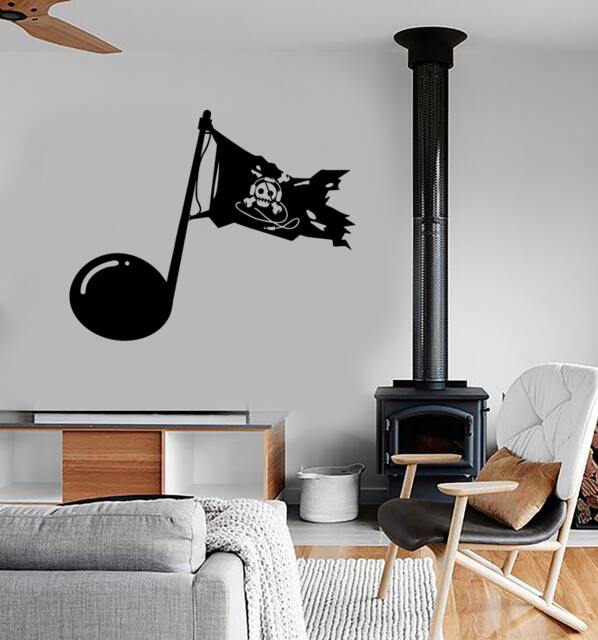 Wall Vinyl Music Pirates Notes Download Guaranteed Quality Decal 1693Dz - image 1