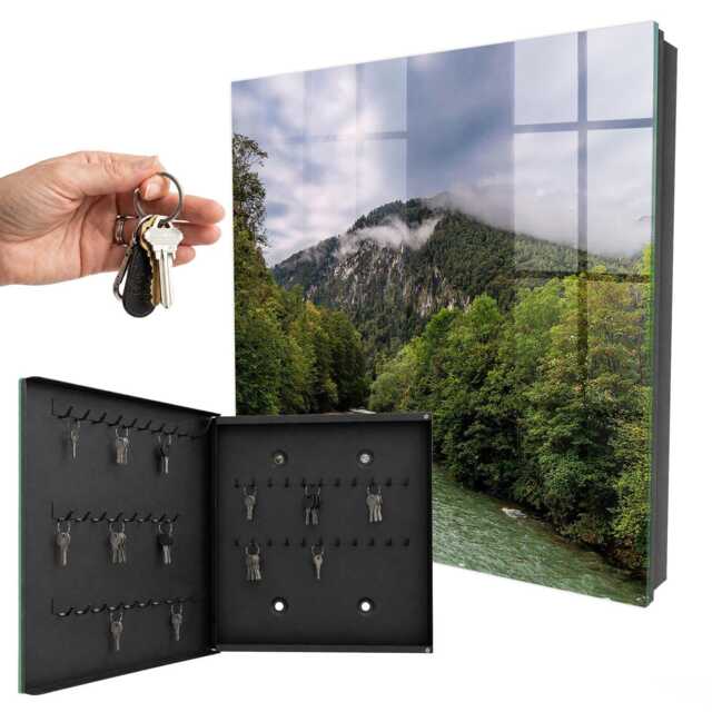 Mountain Landscape Key Cabinet For Home, Green Box Photographic Nature, Lovers Of Nature & Peace - image 1
