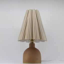 Duzy Handmade Khaki Stripes Fabric & Earthenware Ceramic Base Lamp For Home Decor-90# - thumbnail 3