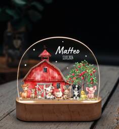 Night Light Farm, Farm Baby, Nursery Tractor Night Light, Nursery, Birth Children's Lamp - thumbnail 1