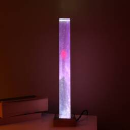 Custom Color Nebula Lamp, Galaxy Resin Wood Pillar, Personalized Ambient Nightlight - thumbnail 4