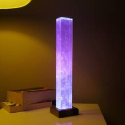 Custom Color Nebula Lamp, Galaxy Resin Wood Pillar, Personalized Ambient Nightlight - thumbnail 2
