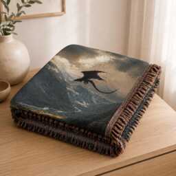 Throne Of Glass Woven Blanket, Manon Blackbeak Abraxos Aelin Galathynius Fantasy Bookish Blanket - thumbnail 3