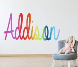 Pastel Rainbow Name Wall Sticker Decal Art Vinyl Graphic Mural 4 Sizes Any Word Handwriting