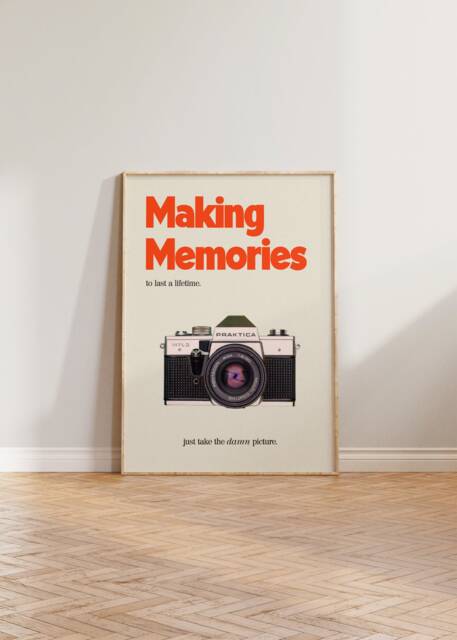 Retro Print, Making Memories Wall Camera Poster, Vintage 80S Art, Cool Art - image 1
