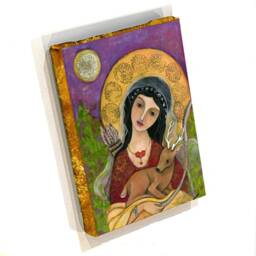 Goddess Art Print, Artemis Painting On Canvas, Of The Hunt Art, Sacred Feminine Art, Pagan Altar, Alter Decor - thumbnail 2