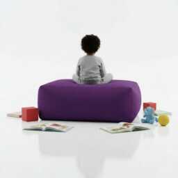 Purple Bean Bag Ottoman Rectangle Footstool, Water Resistant Polyester - thumbnail 3