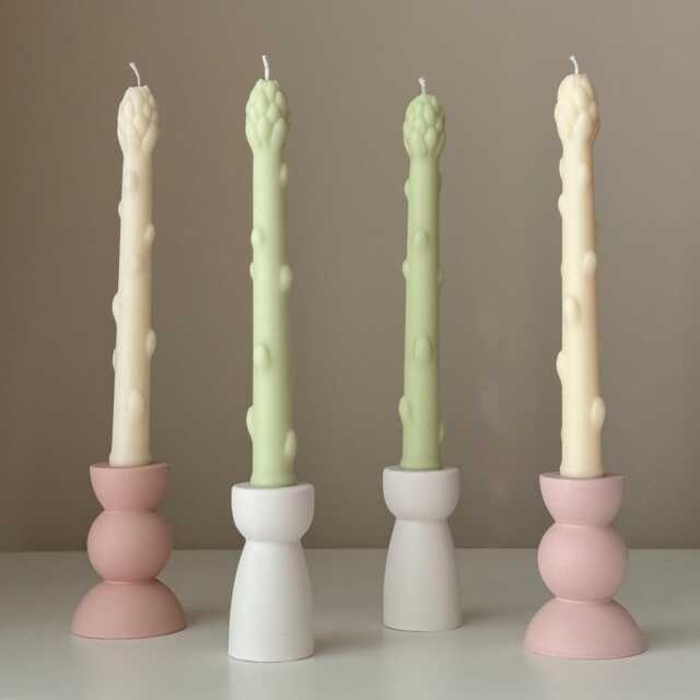Asparagus Taper Candle Handmade Soy Wax Dinner Candle - image 1