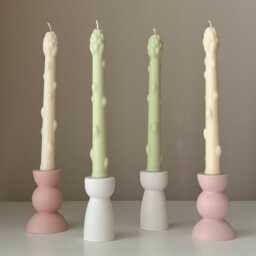 Asparagus Taper Candle Handmade Soy Wax Dinner Candle - thumbnail 1