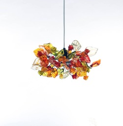 Ceiling Pendant Light With Warm Color Flowers & Leaves For Living Rooms, Kitchen Island, Bedroom