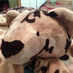 Minky Animal Security Blanket Toy, Sculptured Plush Buddy - thumbnail 2