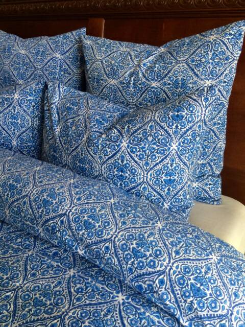 Twin Duvet Cover/Blue Duvet/ Dorm Bedding/ Comforter Covers/ Handblock Printed/ Indian Cover Twin/ Teen Boy Bedding - image 1
