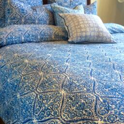 Twin Duvet Cover/Blue Duvet/ Dorm Bedding/ Comforter Covers/ Handblock Printed/ Indian Cover Twin/ Teen Boy Bedding - thumbnail 4