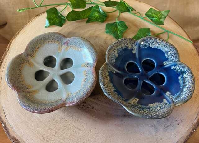 Ceramic Soap Dish - Flower Shaped/Dip Glaze Pottery Fair Trade Gift - image 1