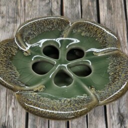 Ceramic Soap Dish - Flower Shaped/Dip Glaze Pottery Fair Trade Gift - thumbnail 3