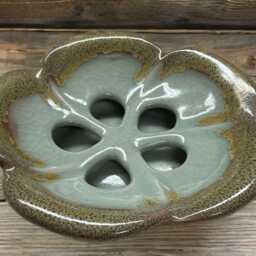 Ceramic Soap Dish - Flower Shaped/Dip Glaze Pottery Fair Trade Gift - thumbnail 4