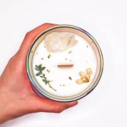 White Flame Crystal Candle Clear Quartz Jasmine Energy Healing Best Friend Candle Manifestation Love Spell Spiritual