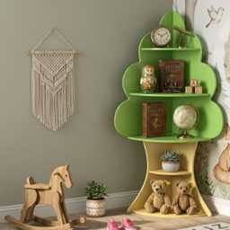 Tree Green Bookshelf Kids 5-Tier Children Book Display Rack - thumbnail 2