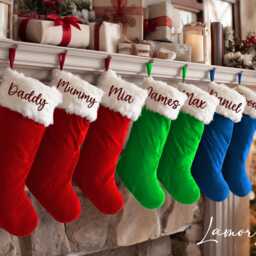 Personalized Christmas Stocking, Red Matching Family Embroidered 2026 Decoration - thumbnail 2