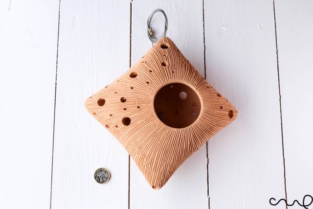 Handmade Terracotta Diamond Hanging Plant Pot Small Gardening - image 1