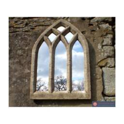 stunning Gothic Arch Triple Light Garden Mirror - thumbnail 3
