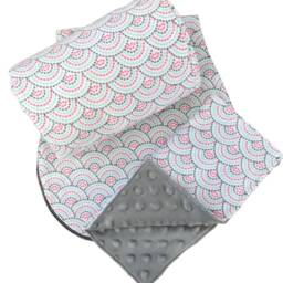 Half Moon Dots Baby Lovey Blanket - Cotton Flannel Security Blanket, Minky Fabric - thumbnail 3