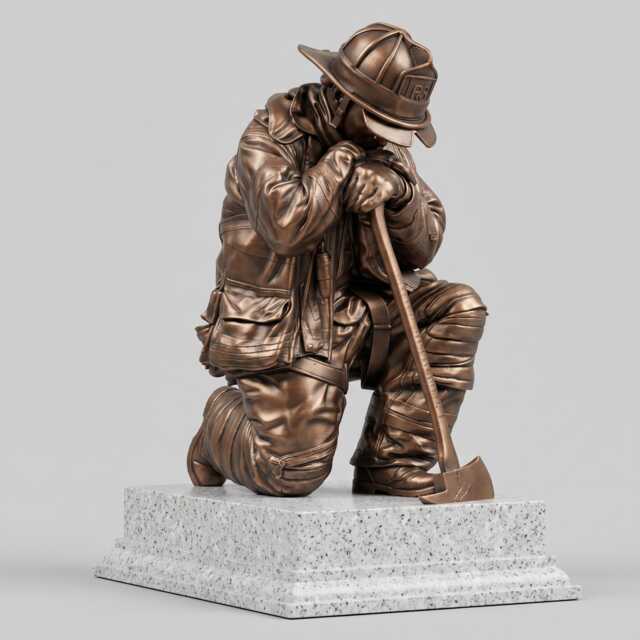 9/11 Firefighter Tribute Statue - Memorial Sculpture - image 1