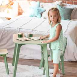 Plywood Kids Table, Minimalist Toddler Furniture For Playroom Or Nursery, Small Square Activity Christmas Gift From Grandparents - thumbnail 4