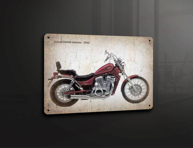Suzuki Vs800 Intruder 1992 Garage Man Cave Bike Motorcycle Home - Metal Sign Plaque Wall Art Decor Signage