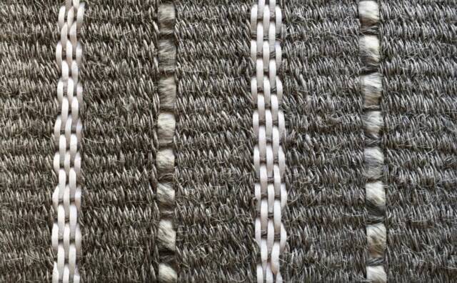 Woven Sisal Rug With Cowhide & Leather - Grey White, Handmade - image 1