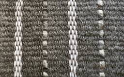 Woven Sisal Rug With Cowhide & Leather - Grey White, Handmade - thumbnail 1
