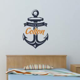 Custom Name Anchor Wall Decal, Nautical Nursery Decor - thumbnail 1