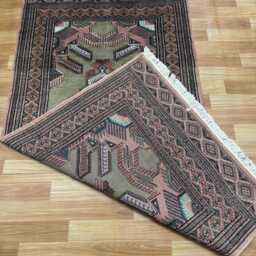 3x6 Pistachio Green Bokhara Rug - 0.90x1.85 Bedroom Luxury Area Turkish Fine Quality Afghan - thumbnail 4
